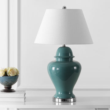 Sagwa 33" Ceramic/Iron Modern Classic LED Table Lamp - JONATHAN Y